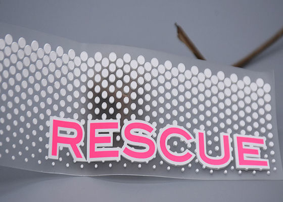 Chiaro silicone bianco Dots Screen Printed Patches Custom Logo For Garments di TPU