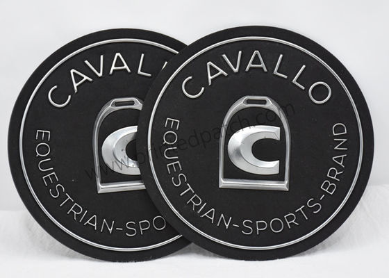 2mm TPU d'argento hanno impresso l'etichetta della pelle scamosciata del nero 3D delle toppe OEKO